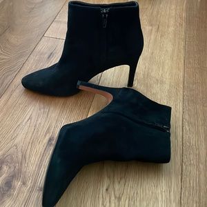 Like New Banana Republic black suede booties, size 9